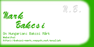 mark bakcsi business card