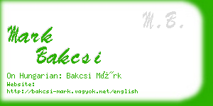 mark bakcsi business card